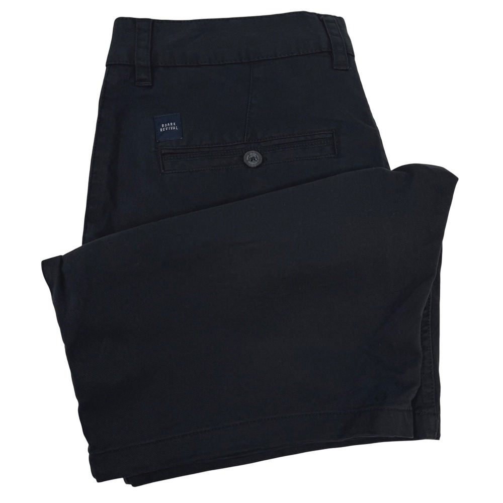 Roark Revival Mens Size 32 Black Chino Shorts Cotton Stretch Artifacts Adventure